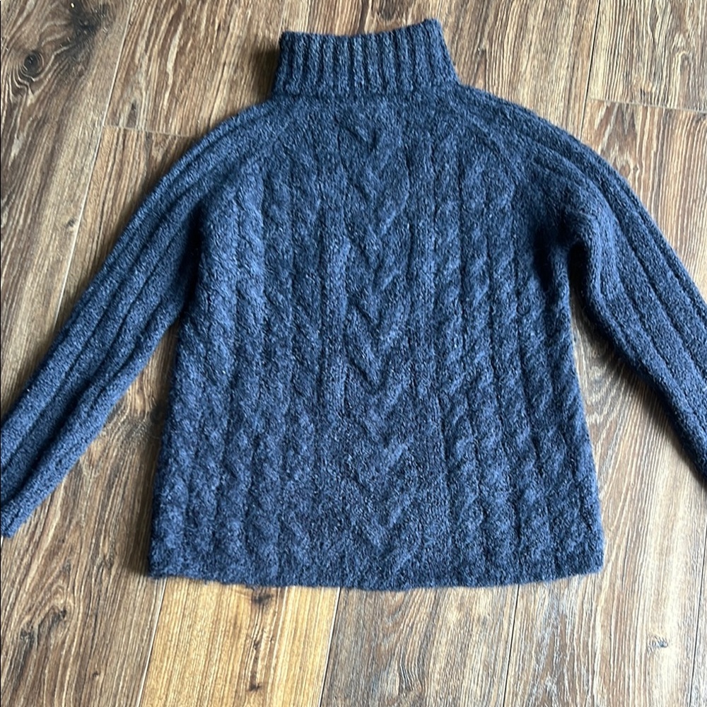 Express Blue Cable Knit Turtleneck Sweater